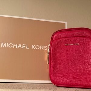 Michael Kors Red Leather Crossbody Bag